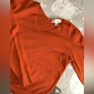 Burnt orange philosophy v neck sweater